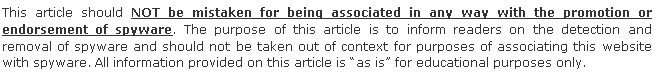 Important Disclaimer
