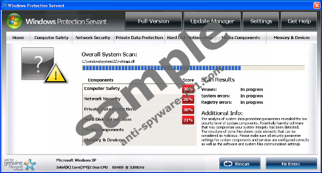 Windows Protection Servant removal