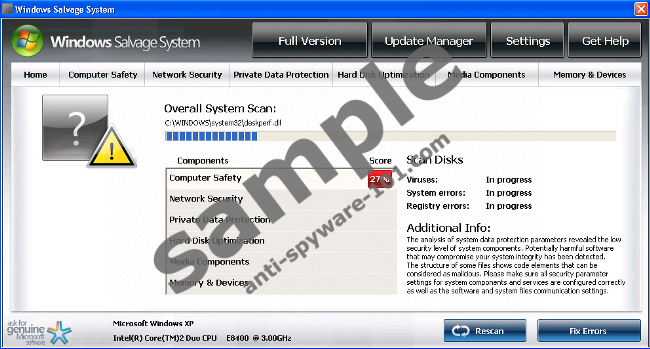 Windows Salvage System removal